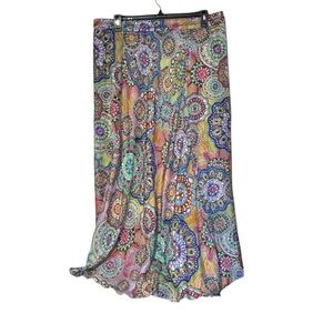 Johnny Was Kiki Silk Skirt Size XXL New Colorful Boho Print NWT
